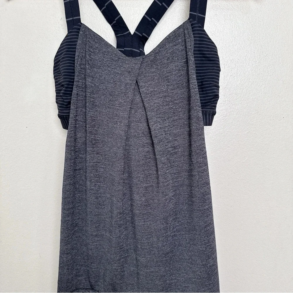 Lululemon Womens 4 Rest Less Tank Heathered Black